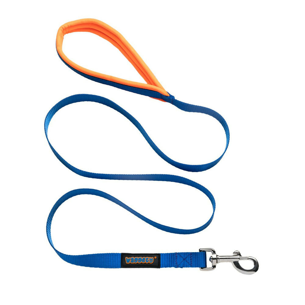 Waggety Dog Leash - Durable Blue Polyester, Length - 5Ft, Comfortable Grip, Stylish Pet Leash for Dogs