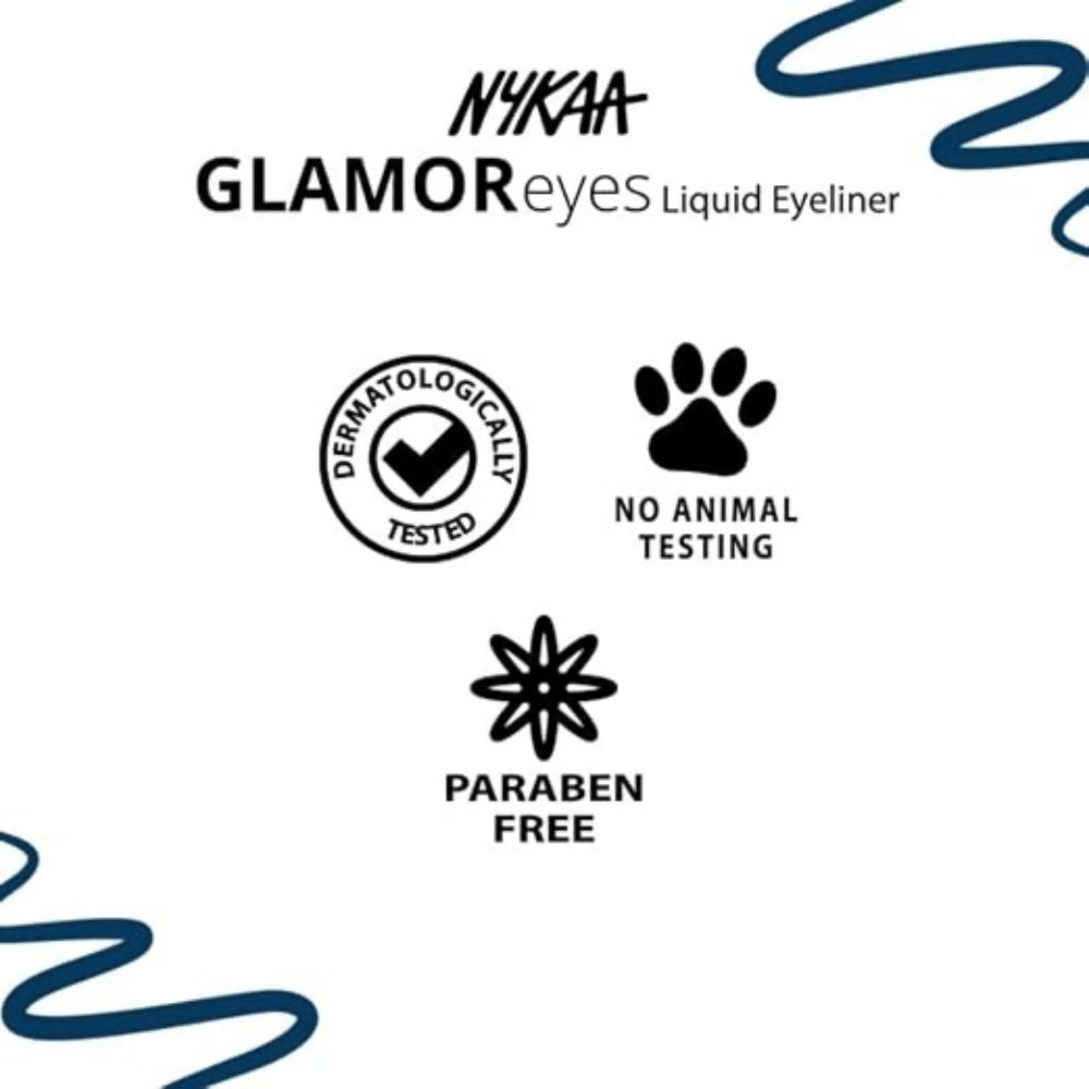 Nykaa Glamoreyes Waterproof & Smudgeproof Coloured Natural Liquid Eyeliner - Blue