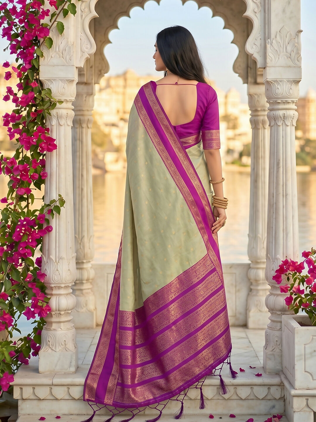 Shree Shyam Fashion Chiku Silk Blend Saree
